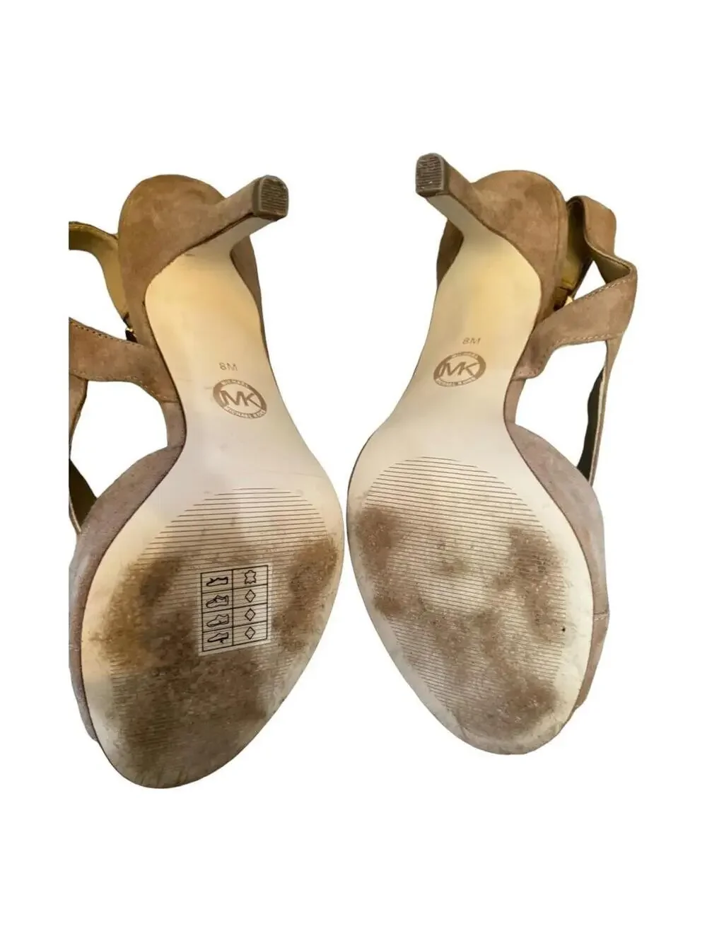 Michael Kors | Women's Tan Open Toe Heels | Size 8 | 0936
